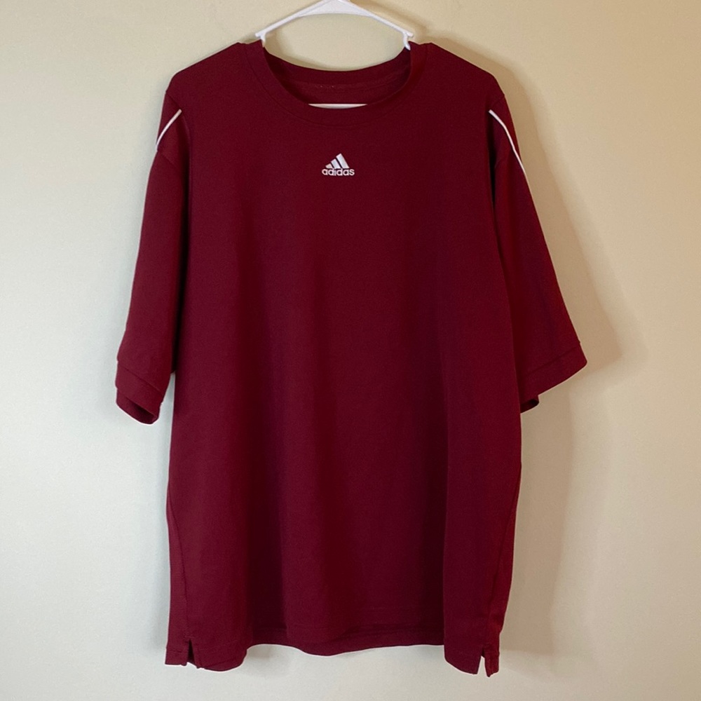 Maroon Adidas Dry Fit Short Sleeve T-Shirt